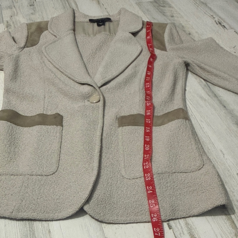 St. John Santana Knit Blazer With Suede Trim Size 6 - Picture 12 of 13